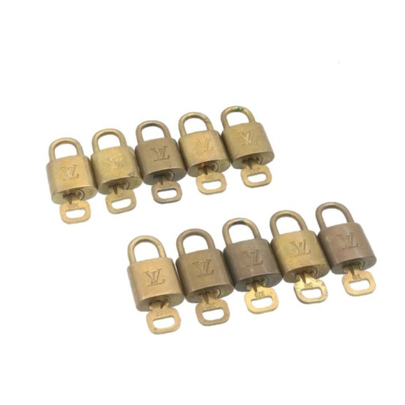 LOUIS VUITTON Padlock 10set Padlock Gold Tone LV Auth am1115g - Picture 1 of 8